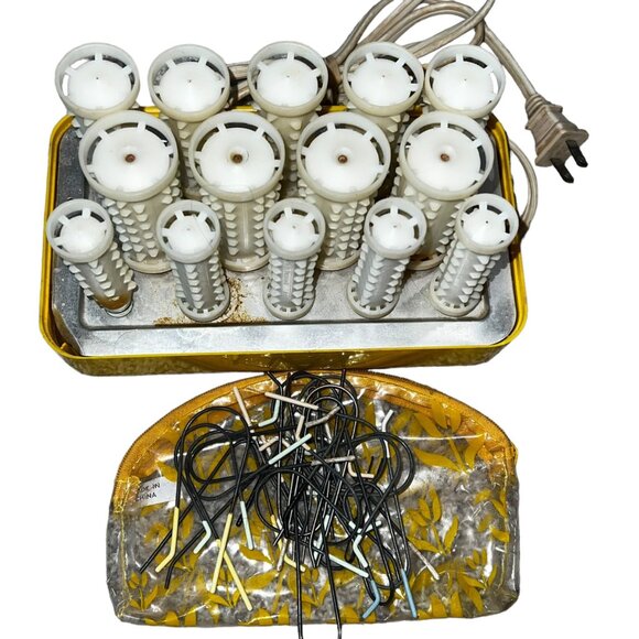 Clairol C-14 Hot Setter Denmark Vintage Hot Rollers Curlers Wax core with Clips - Picture 5 of 6